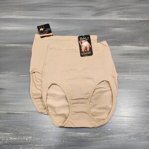 Bali Ultra Control Shaping Brief 2 Pack Nude Tummy Solutions X245 Large FLAW